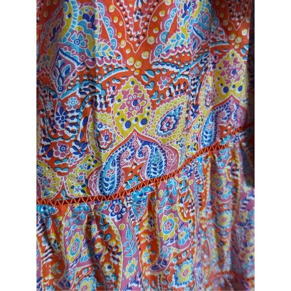 Talbots TIERED HALTER MAXI DRESS MEDALLION Size 4 Petite - Picture 7 of 9